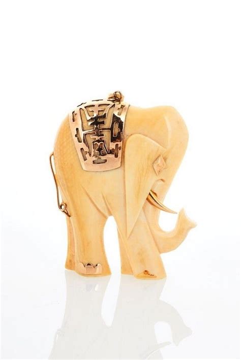 Ivory Elephant Pendant With Rose Gold Overlay Pendantslockets