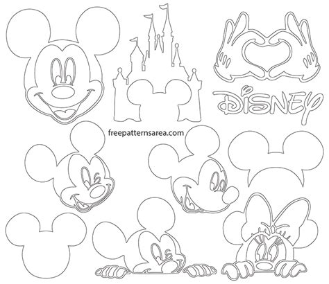 Mickey Mouse Silhouette Vector Images | FreePatternsArea | Disney