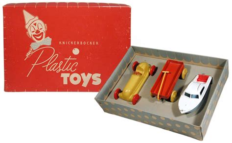 Knickerbocker Set Of 3 Plastic Transportation Toys Antique Toys