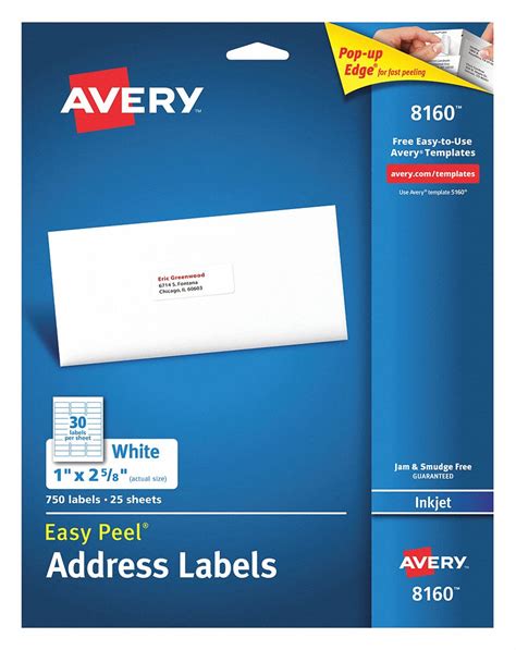 Avery 8160 Avery Template White Inkjet Label 5nhj6727828160