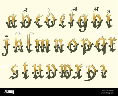 Mittelalterliche Alphabet Stockfotografie Alamy