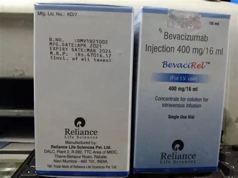 Reliance Life Science Bevacirel 400mg 16ml Bevacizumab Injection