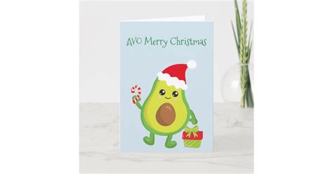 avo merry christmas holiday avocado card zazzle