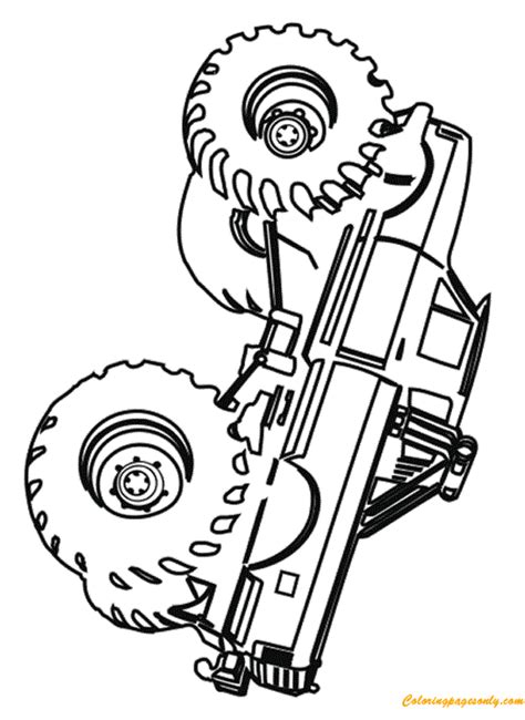 simple grave digger monster truck coloring page  coloring pages