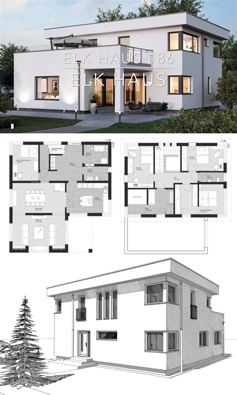 Wikihouse und open source haben deshalb ein schnittmuster für ein wohnhaus entwickelt. Moderne Bauhaus Villa Hausplan & Architektur Design Ideen ...