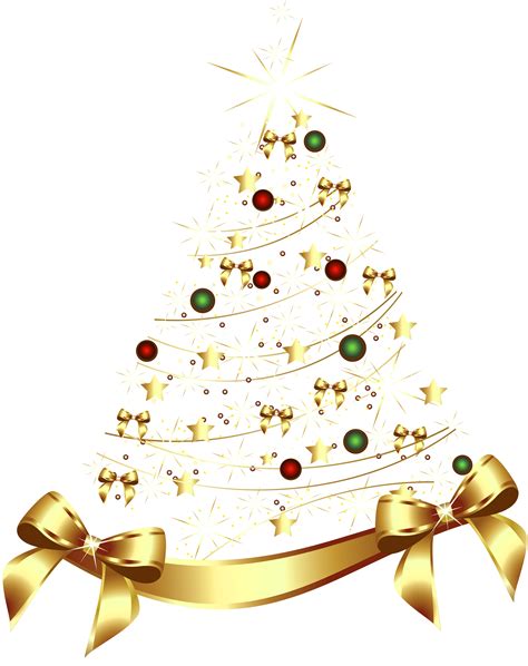 If you like, you can download pictures in icon format or directly in png image format. Large Transparent Gold Christmas Tree with Gold Bow PNG ...