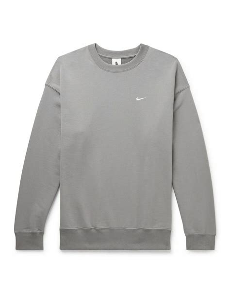 Nike Solo Swoosh Cotton Blend Jersey Sweatshirt Gray Nike