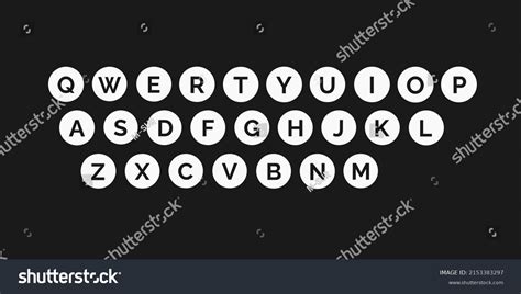 Qwerty Keyboard Layout Buttons Keys Characters Stock Vector Royalty