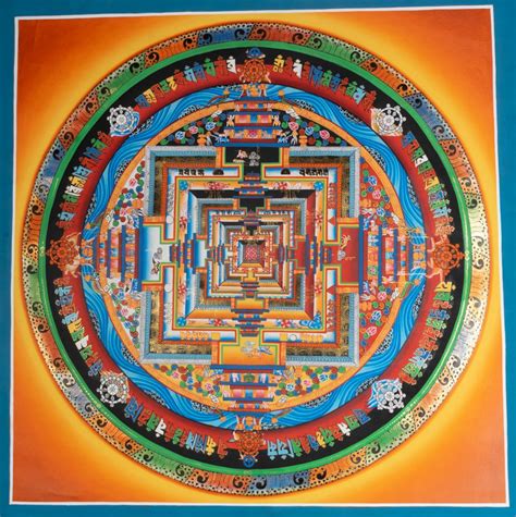 Wheel Of Timekalachakra Mandala Handmade Thangka Thanka Painting