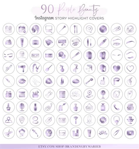 Beauty Purple Instagram Highlight Covers Highlight Icons Etsy