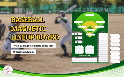 Magnetic Dugout Board Baseball Magnet Board With 60 Lineup