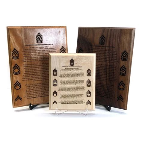 Army Nco Creed Plaque Customized And Laser Engraved Etsy
