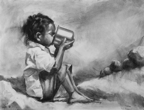 Hungry Child Painting By Vinayak Deshmukh Pixels