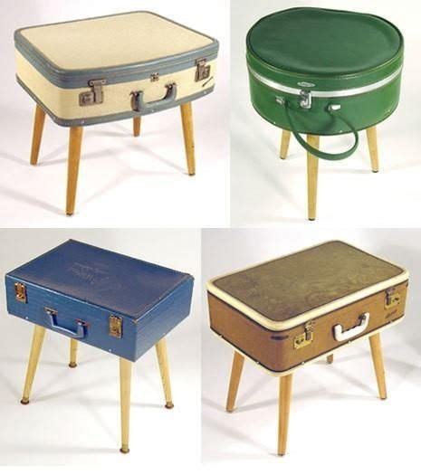Diy Suitcase Stools Vintage Suitcases Vintage Luggage Cool Tables