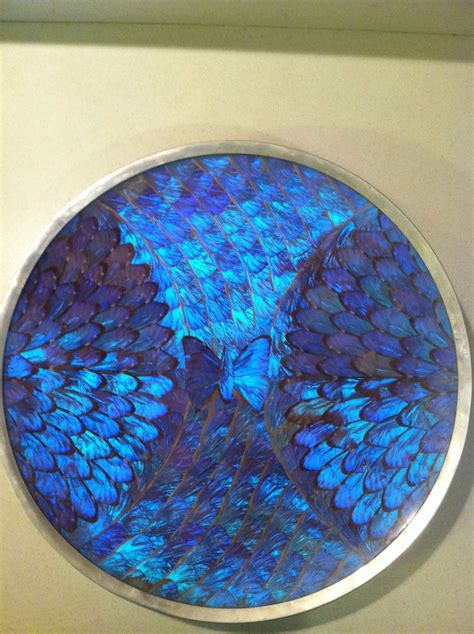 Vintage Iridescent Blue Morpho Butterfly Wing Art Deco Blue Morpho