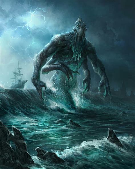 Pin By Conor C On Lovecraft Fantasy Creatures Art Scary Sea Creatures Sea Monster Art