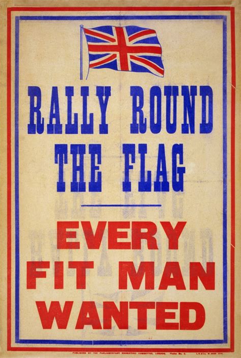 Wwi Poster 1915 Nrally Round The Flag Every Fit Man Wanted