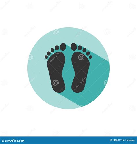 Human Organ Feet Icon With Shade On Green Circle Stock Vector Illustration Of Imprint Life