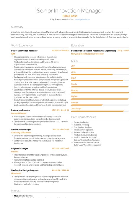 View deped research papers on academia.edu for free. Innovation Manager - Resume Samples and Templates | VisualCV