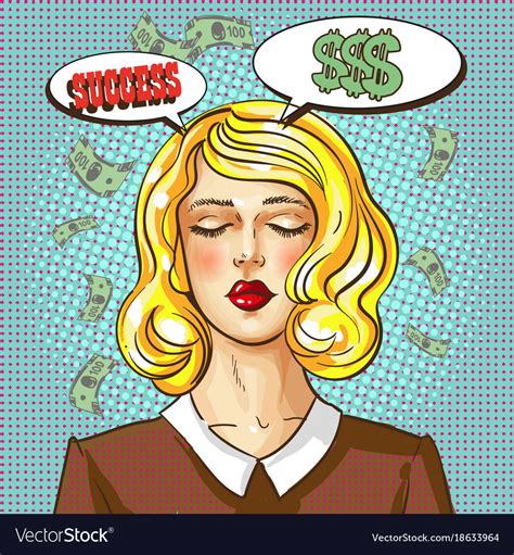 Pop Art Of Woman Thinking Royalty Free Vector Image