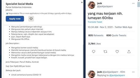 Viral Buka Lowongan Kerja Bergaji Rp 60 Ribu Per Bulan Psi Ada Yang Iseng