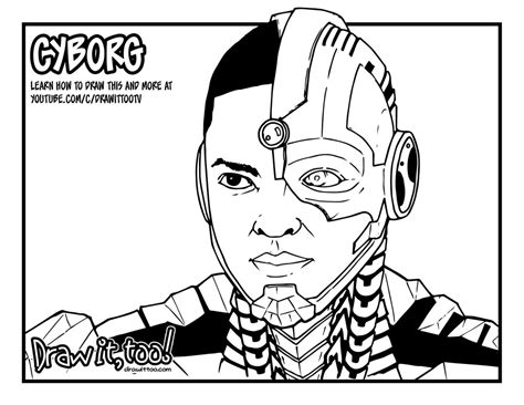 How to Draw CYBORG (Justice League) Drawing Tutorial - Draw it, Too!