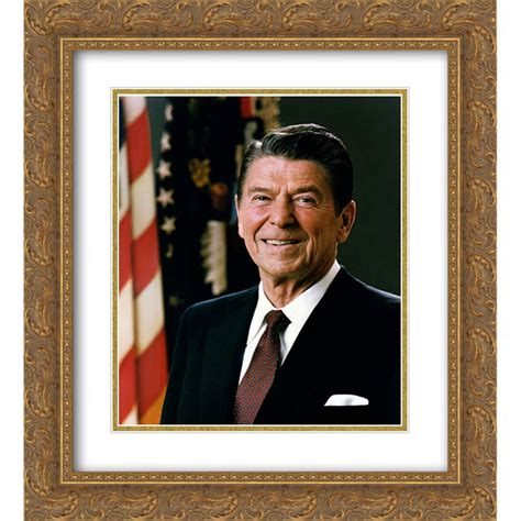 Official Portrait Of President Ronald Reagan 9 2x Matted 20x24 Gold