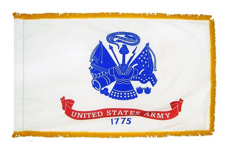Buy Army 3x5 Nylon Flag With Pole Hem And Gold Fringe Flagline