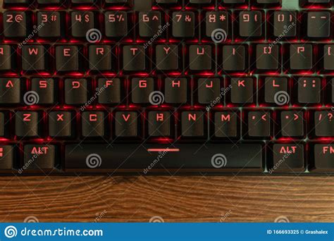 With Red Backlit Keyboard Stock Image Image Of Modern 166693325