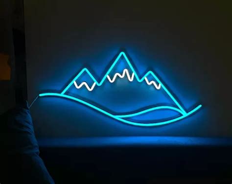 Letrero Led Neon En Acrilico De 3 Mm 4029cm Montañas Meses Sin Intereses