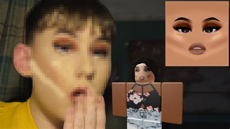 Turning Myself Into A Roblox Makeup Face Youtube