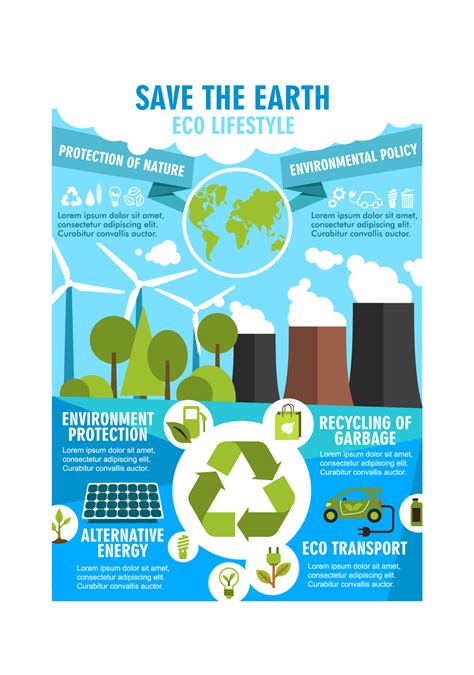 Save Earth Ecology Poster For Environment Design 16166190 Vector Art At
