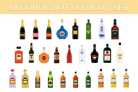 Different Bottles Of Alcohol Drinks 677076 Objects Design Bundles