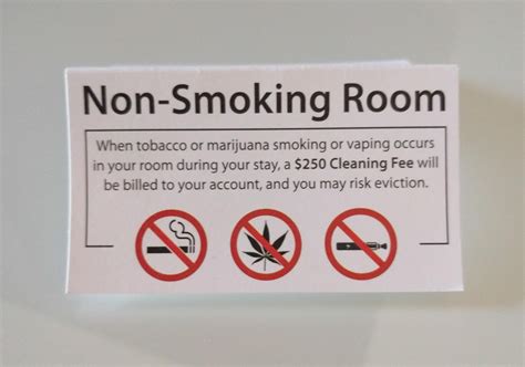 My Comprehensive No Smoking Sign In A Seattle Area Hotel Room R