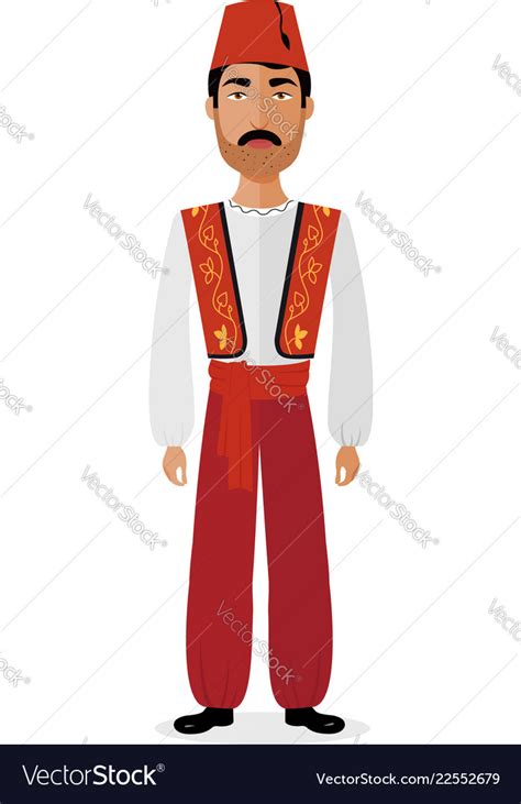 Turkish Couple Man In Traditional Clothes Vector Image