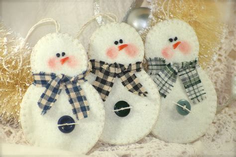Snowman Christmas Ornaments Felt