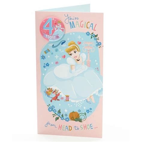 Disney Princess 4th Birthday Card Morrisons