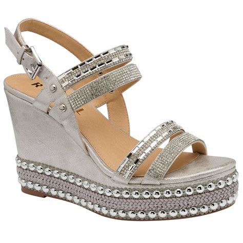 Buy Ravel Ladies Cobar Wedge Sandals In Silver Online