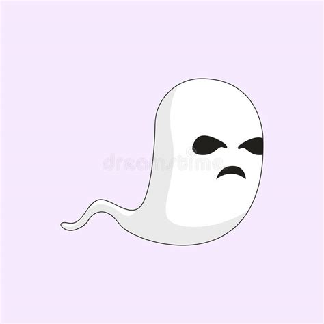 Ghost Cartoon Character Fly Funny White Ghost Halloween Stock Vector