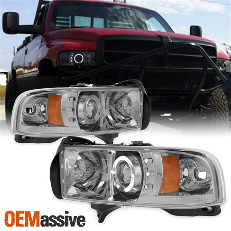 Fits 94 01 Dodge Ram 150025003500 Smoked Dual Halo Led Projector