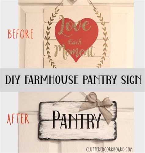 Diy Farmhouse Style Pantry Sign For The Kitchen Using A Dollar Tree