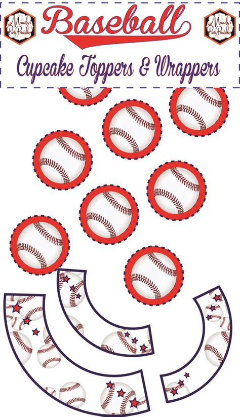 Free Baseball Printables | Mandy's Party Printables | Baseball printables, Baseball cupcakes ...