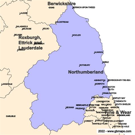 Northumberland County Boundaries Map