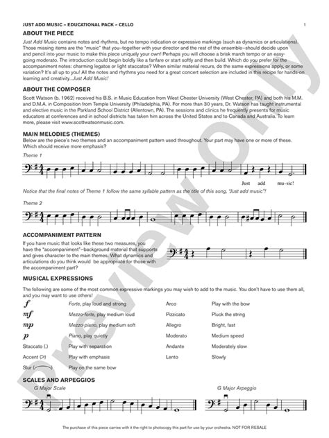Just Add Music Cello Educational Pack Cello Educational Pack Part Digital Sheet Music Download