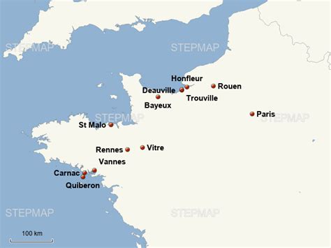 Stepmap Normandie And Bretagne Landkarte Für Deutschland