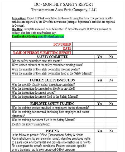 / 11+ safety inspection report templates in doc | pdf. Monthly Safety Inspection Form | HSE Images & Videos Gallery | k3lh.com