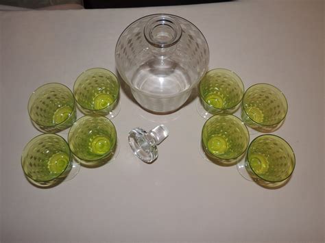 baccarat art deco decanter and green glasses decanter sets art deco collection