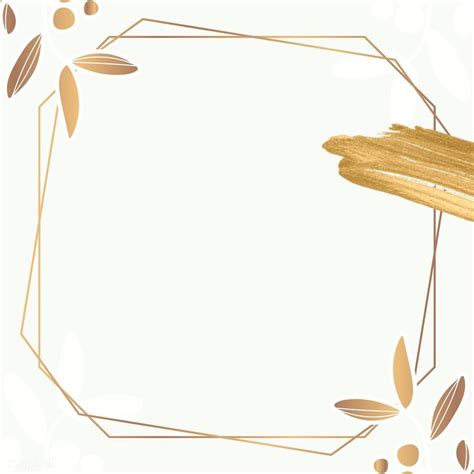 Download Golden floral hexagon frame vector | free image by ...