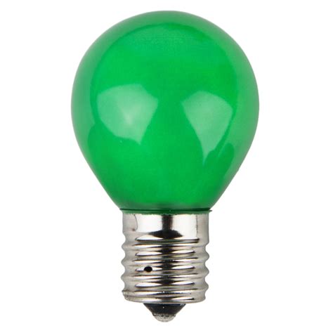 E17 Patio and Party Light Bulbs - S11 Opaque Green, 10 Watt Replacement Bulbs