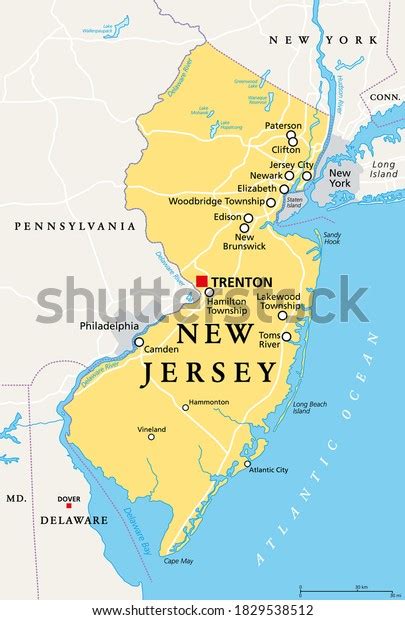 New Jersey Nj Political Map Capital